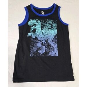 Place Sport Boy's Medium Tank Top Black Dinosaur